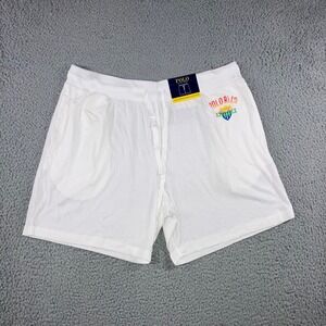 Polo Ralph Lauren Sleep Shorts Men XL White 6'' Comfort Length Drawstring